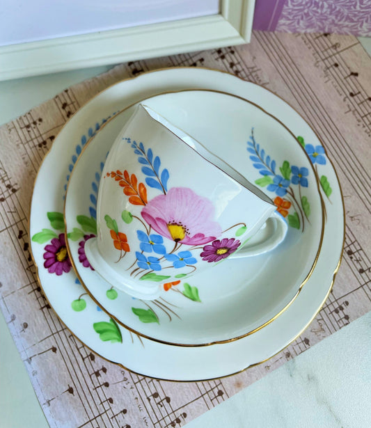 Vintage Royal Grafton Teacup, Saucer and Tea Plate Trio