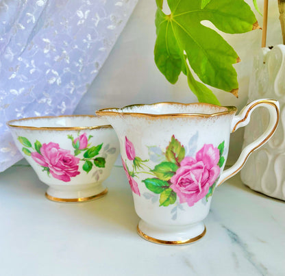 Berkeley Rose Sugar Bowl and Milk Jug