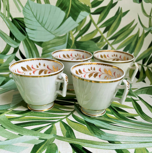 A set of Four Rare Antique Herculaneum Coffee Cups
