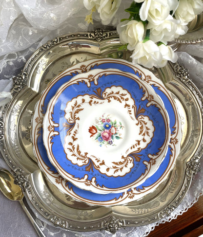 Vintage Plant Tuscan China Teacup, Saucer and Tea Plate Trio