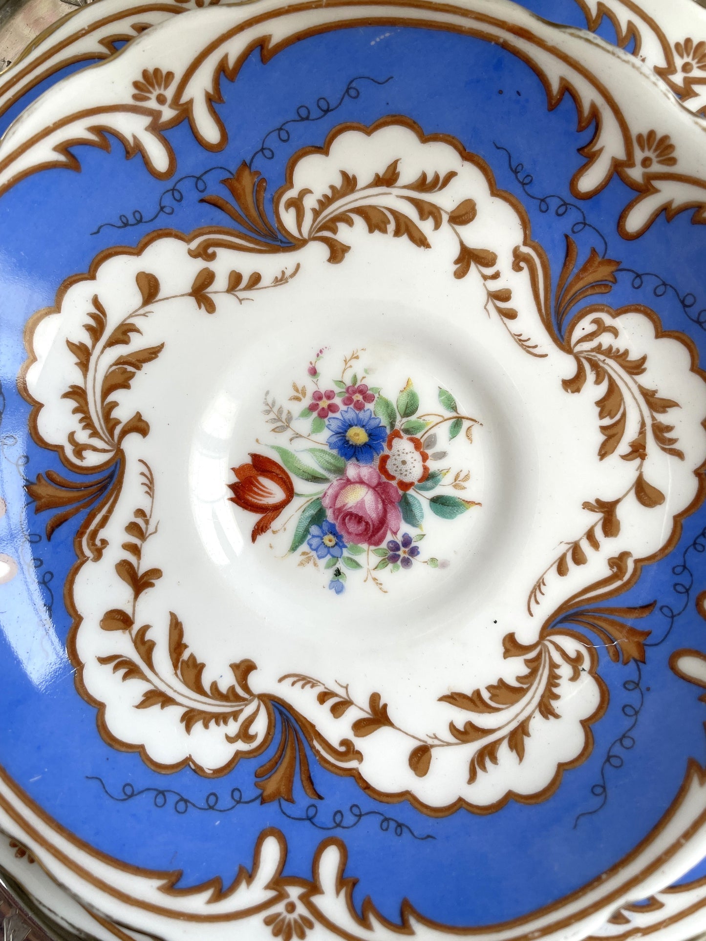 Vintage Plant Tuscan China Teacup, Saucer and Tea Plate Trio