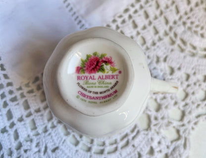 Miniature Royal Albert November Teacup and Saucer Duo