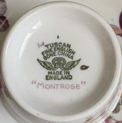 Vintage Tuscan China Teacup, Saucer and Tea Plate Trio