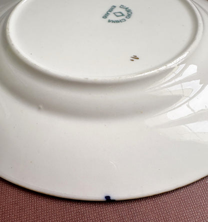 Antique Diamond China Teacup, Saucer and Tea Plate Trio