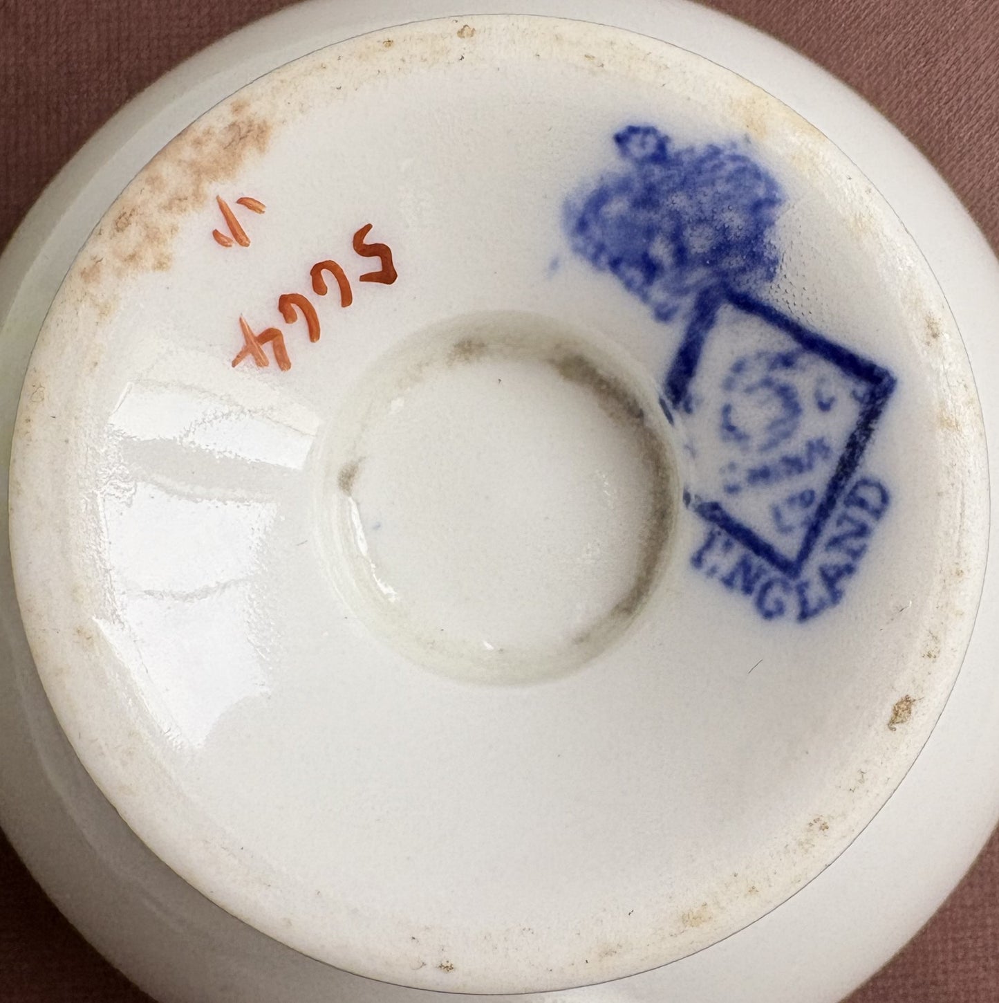 Antique Diamond China Teacup, Saucer and Tea Plate Trio
