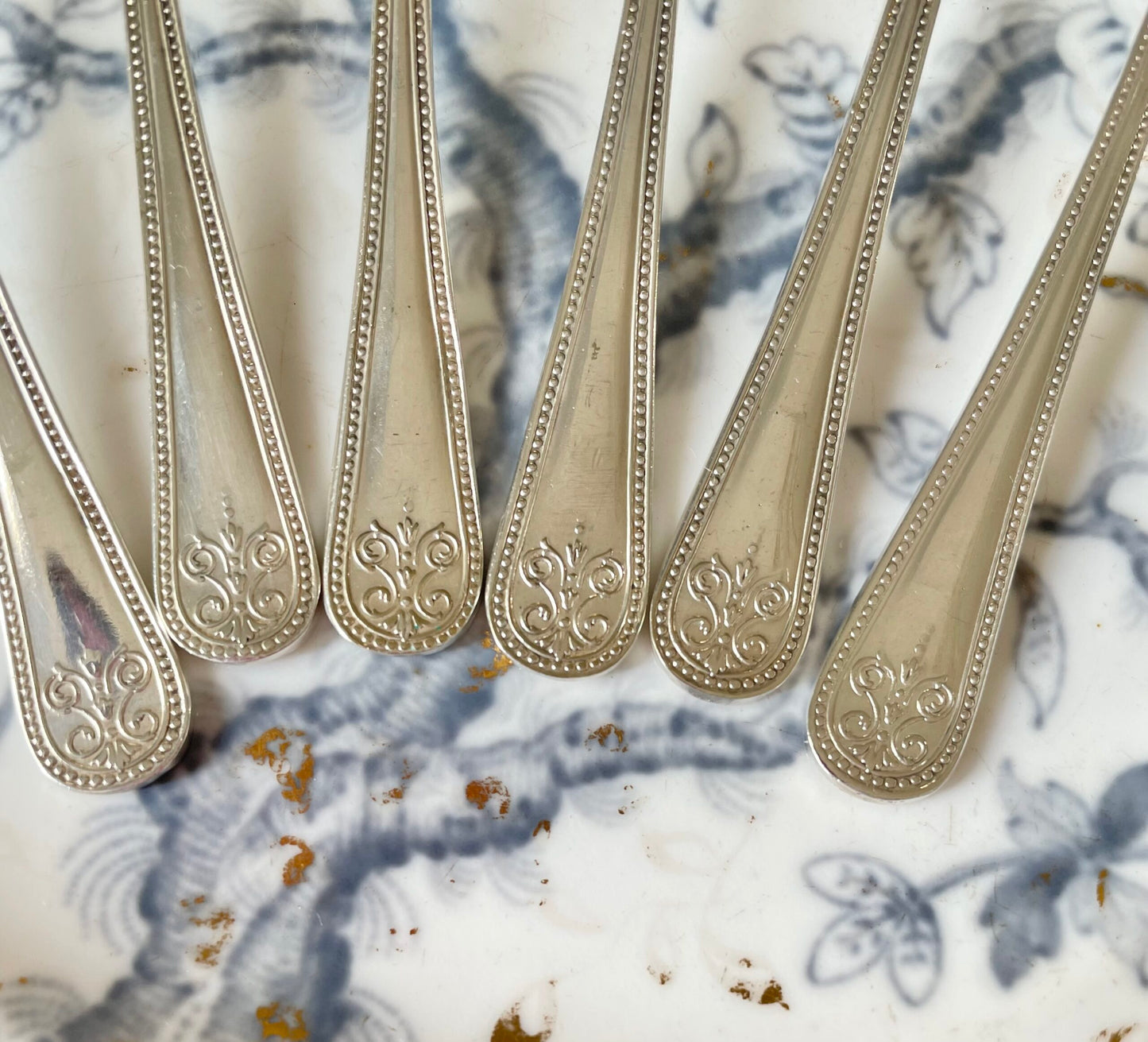 Set of Six Antique Silver Plated Teaspoons