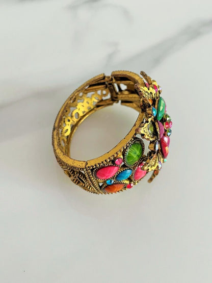 French Multi Coloured Stone Evening Bracelet