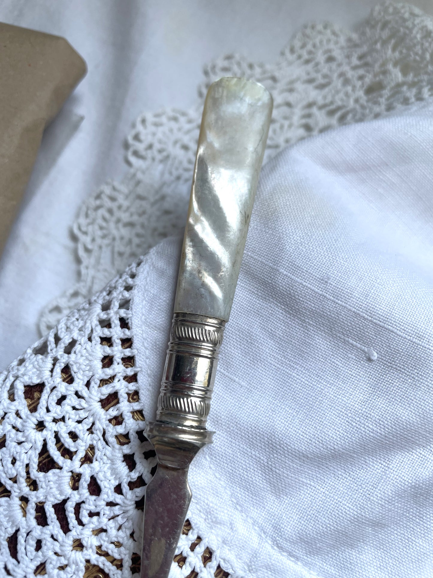 Antique Mother of Pearl Pickle Fork