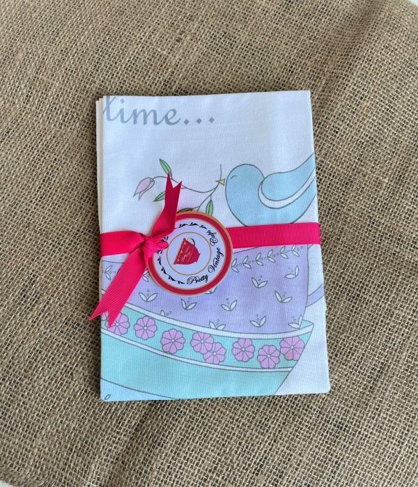 Made in UK 'It's Time For Tea' Cotton Tea Towel