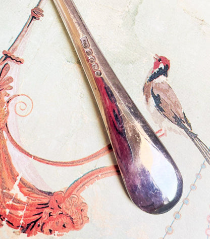 Art Deco English Silver Preserve Spoon